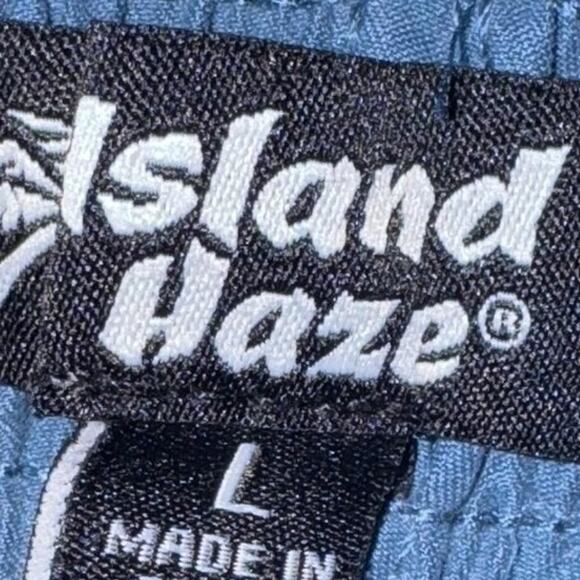 Island Haze Swim Shorts Mens Large Blue Quick Dry Mesh Lined Drawstring Pockets - Picture 1 of 12
